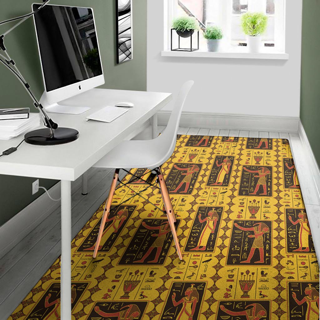 ancient egypt pattern print area rug floor decor 5537