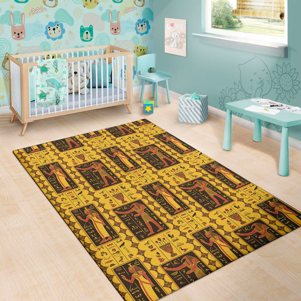 ancient egypt pattern print area rug floor decor 6737