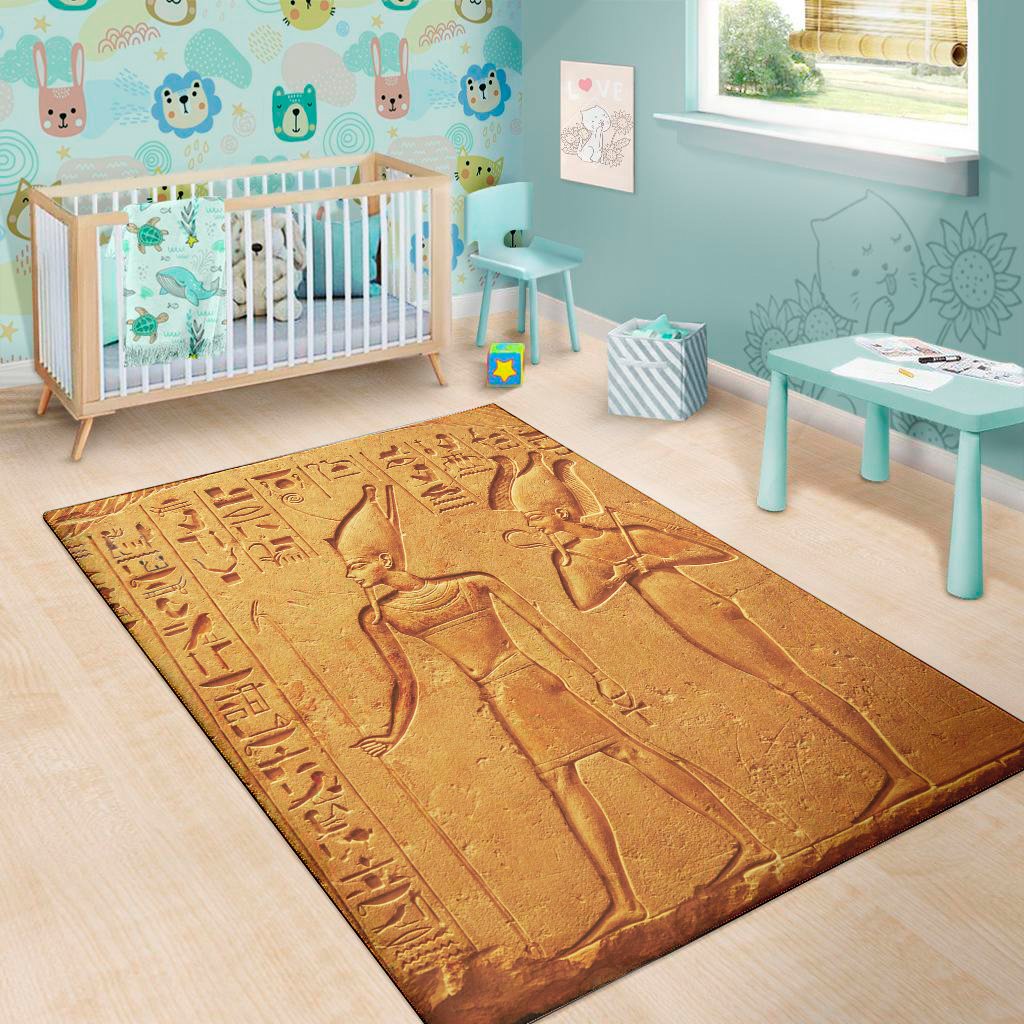 ancient egyptian gods print area rug floor decor 6011