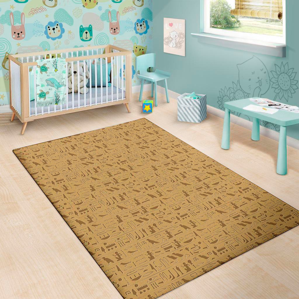 ancient egyptian hieroglyphs print area rug floor decor 4022
