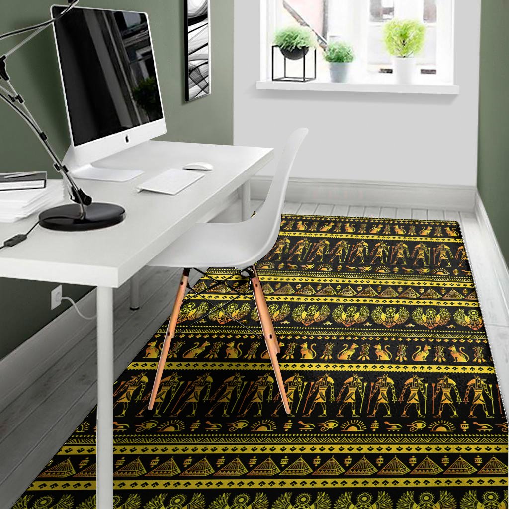ancient egyptian pattern print area rug floor decor 1544