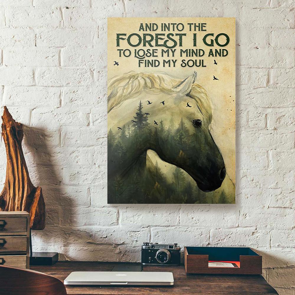and into the forest i go horse canvas prints wall art decor 2911