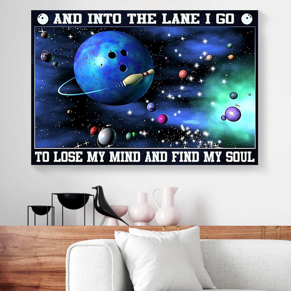 and into the lane i go bowling canvas prints wall art decor 3856
