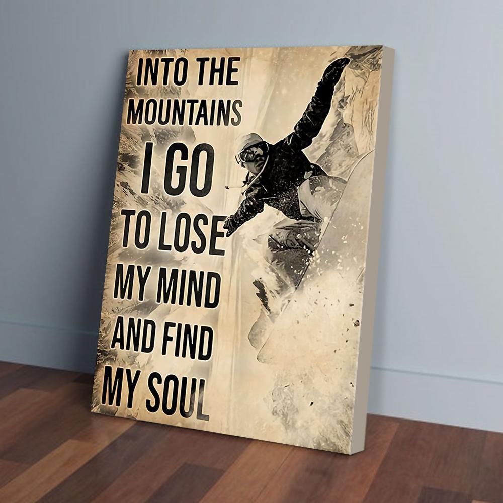 and into the mountain i go skiing canvas prints wall art decor 4016