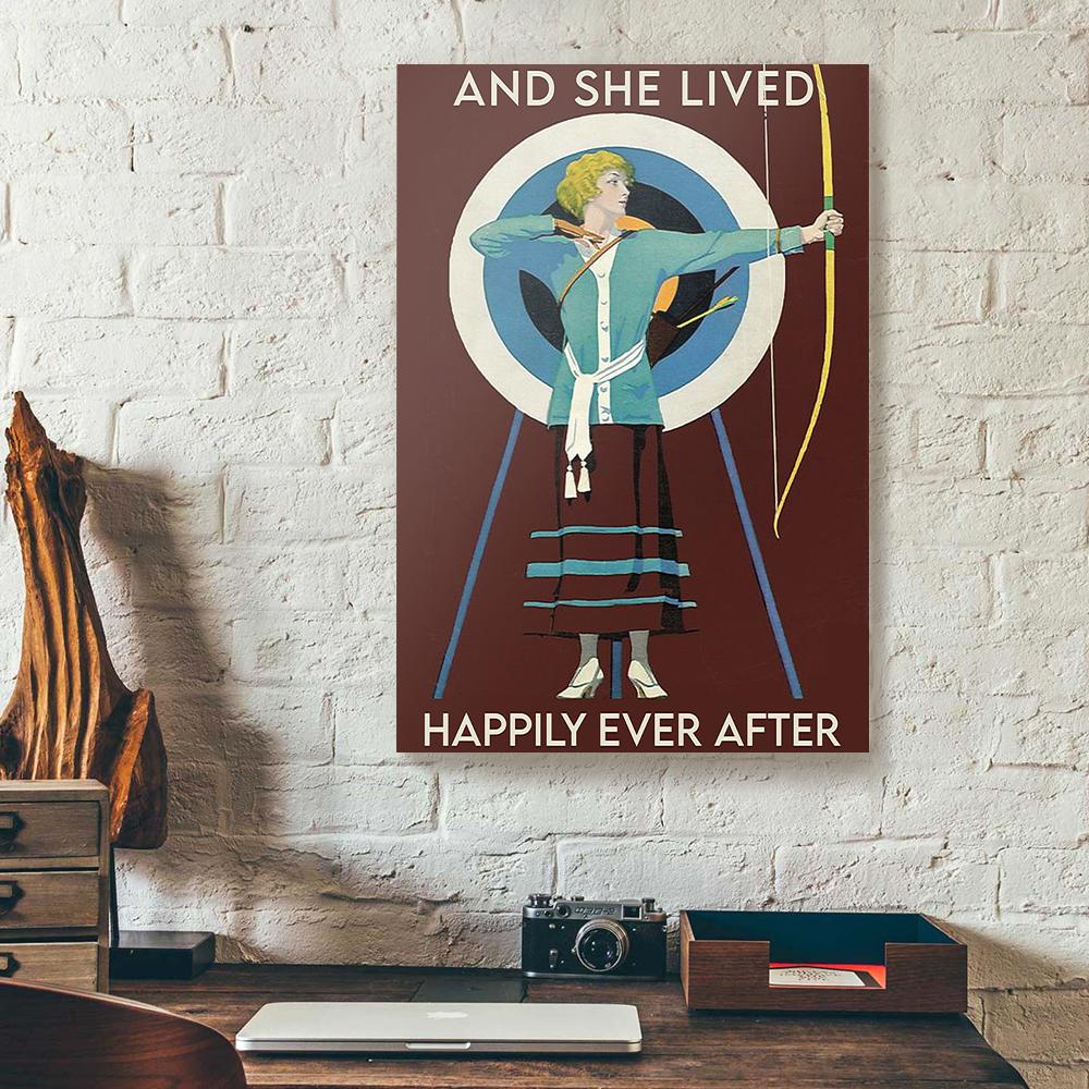 And She Lived Happily Ever After Archery Canvas Prints - Wall Art Decor and she lived happily ever after archery canvas prints wall art decor 7350