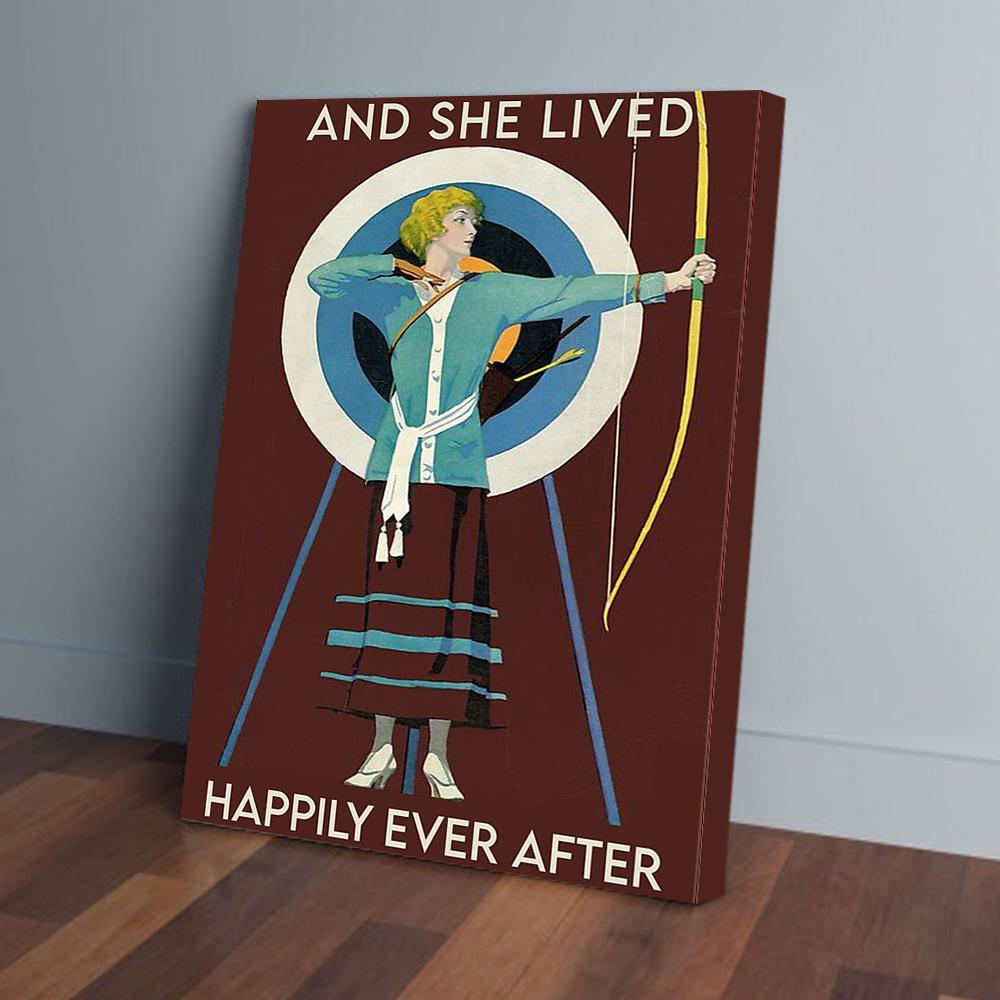 And She Lived Happily Ever After Archery Canvas Prints - Wall Art Decor and she lived happily ever after archery canvas prints wall art decor 7373