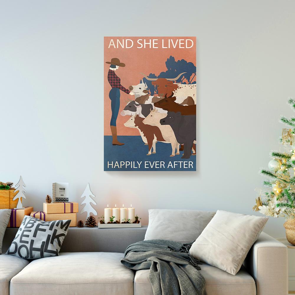 And She Lived Happily Ever After Hippie Canvas Prints - Wall Art Decor and she lived happily ever after hippie canvas prints wall art decor 3124