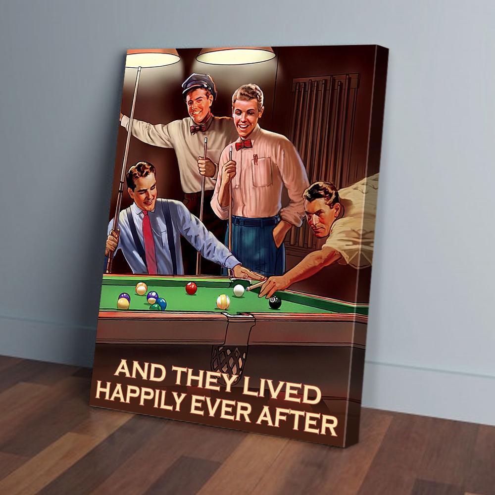and they lived happily ever after billiard canvas prints wall art decor 5633