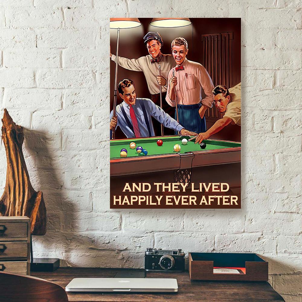 and they lived happily ever after billiard canvas prints wall art decor 6080