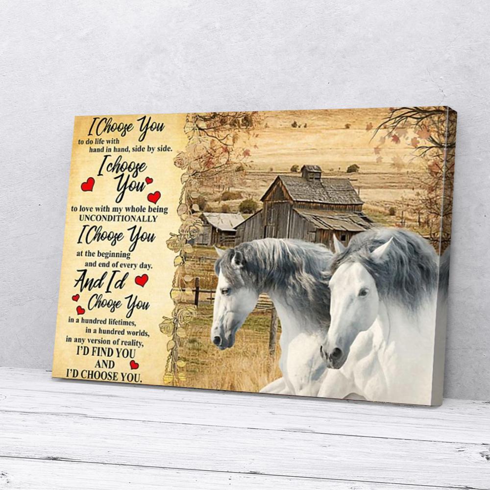 andalusian horse love canvas prints wall art decor 6092