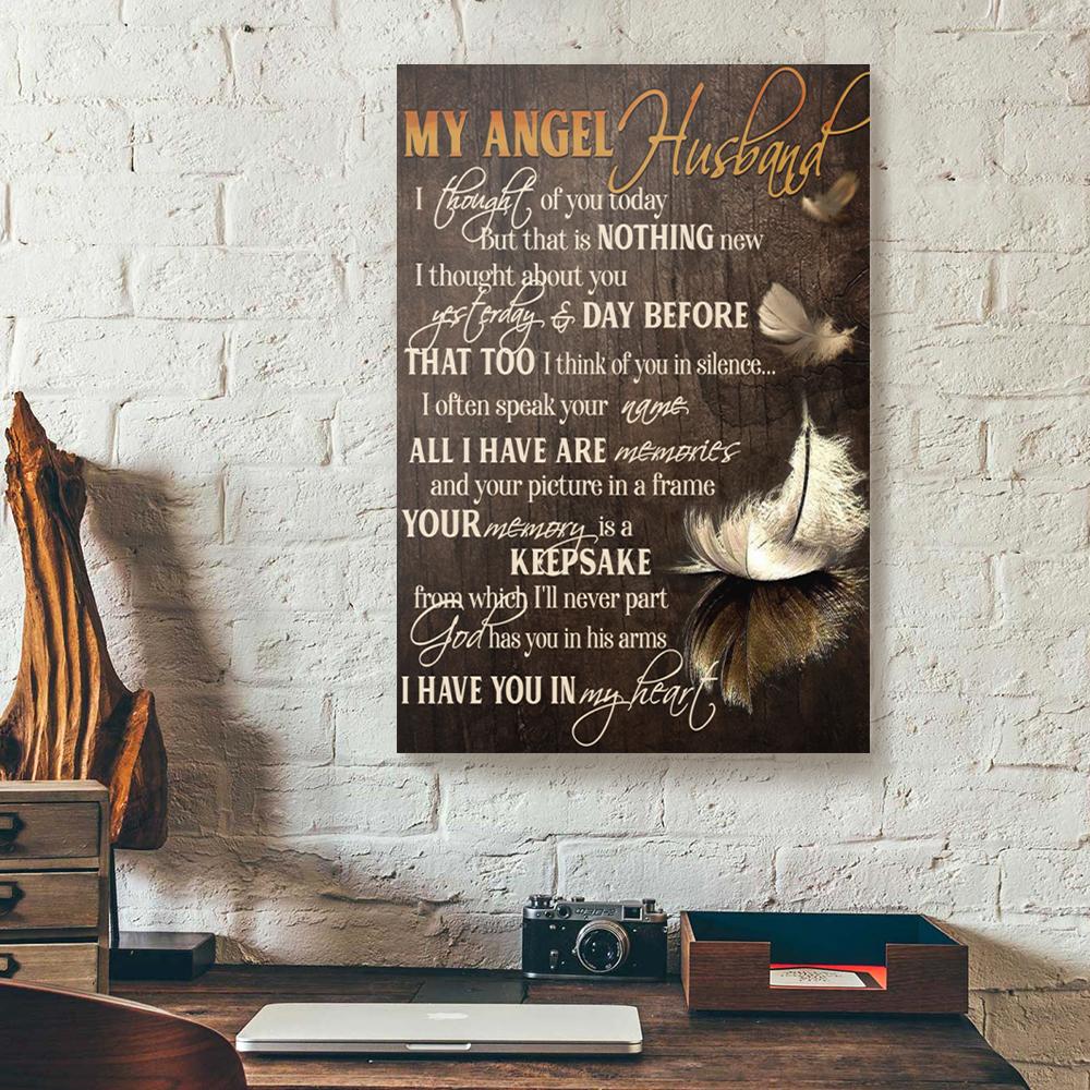 angel husband feather canvas prints wall art decor 8499