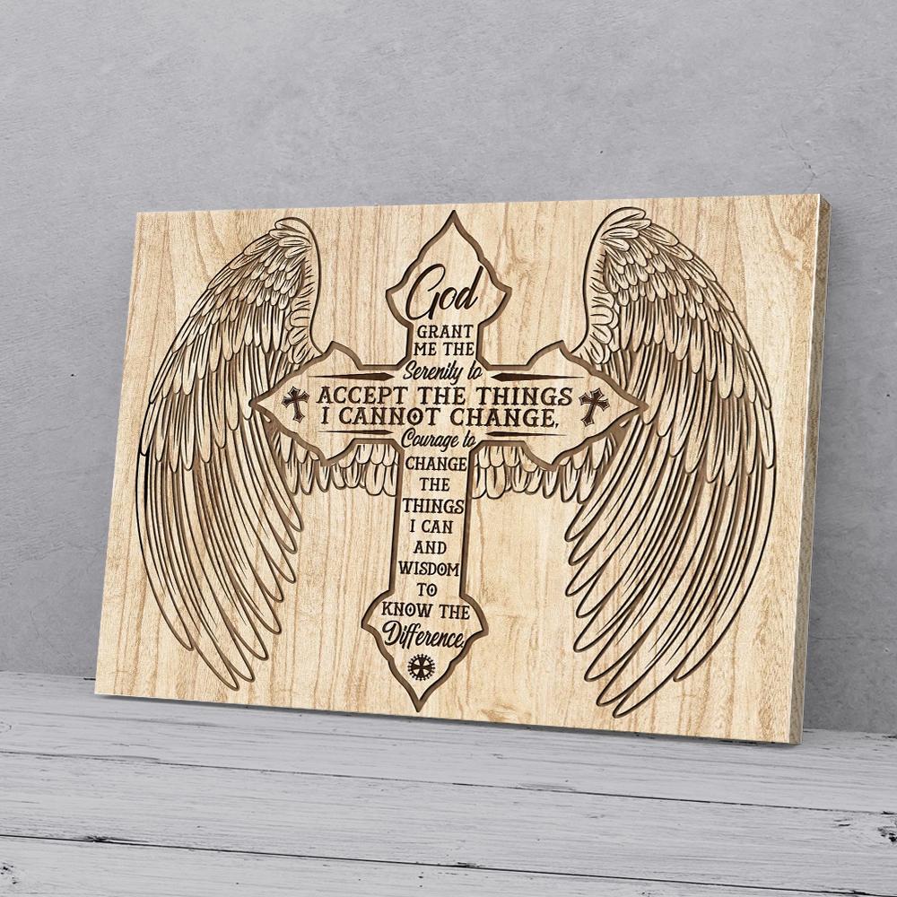 angel wings cross canvas prints wall art decor 6448