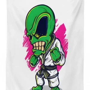 angry alien karate art 3d printed tablecloth table decor 1769