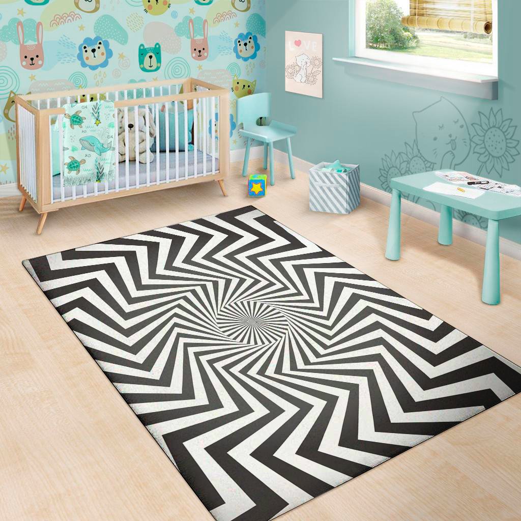 angular swirl motion illusion print area rug floor decor 4499
