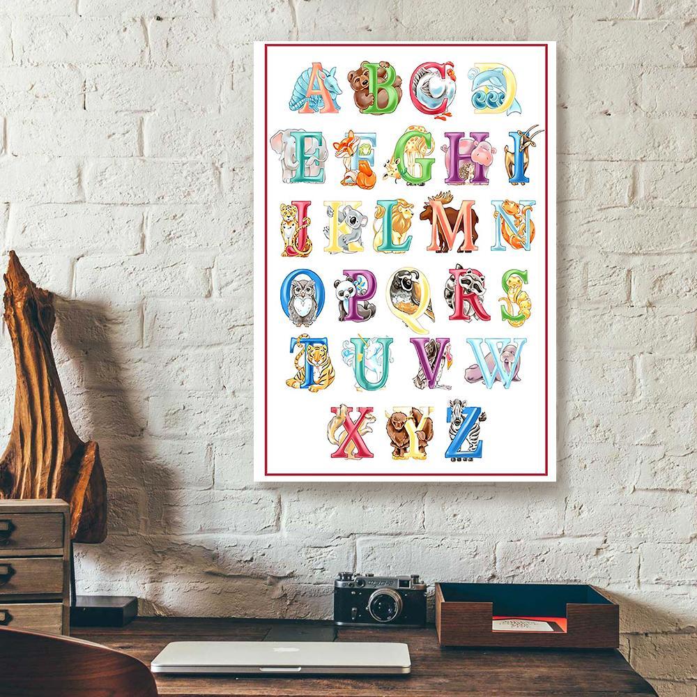 animal alphabet teacher canvas prints wall art decor 4691