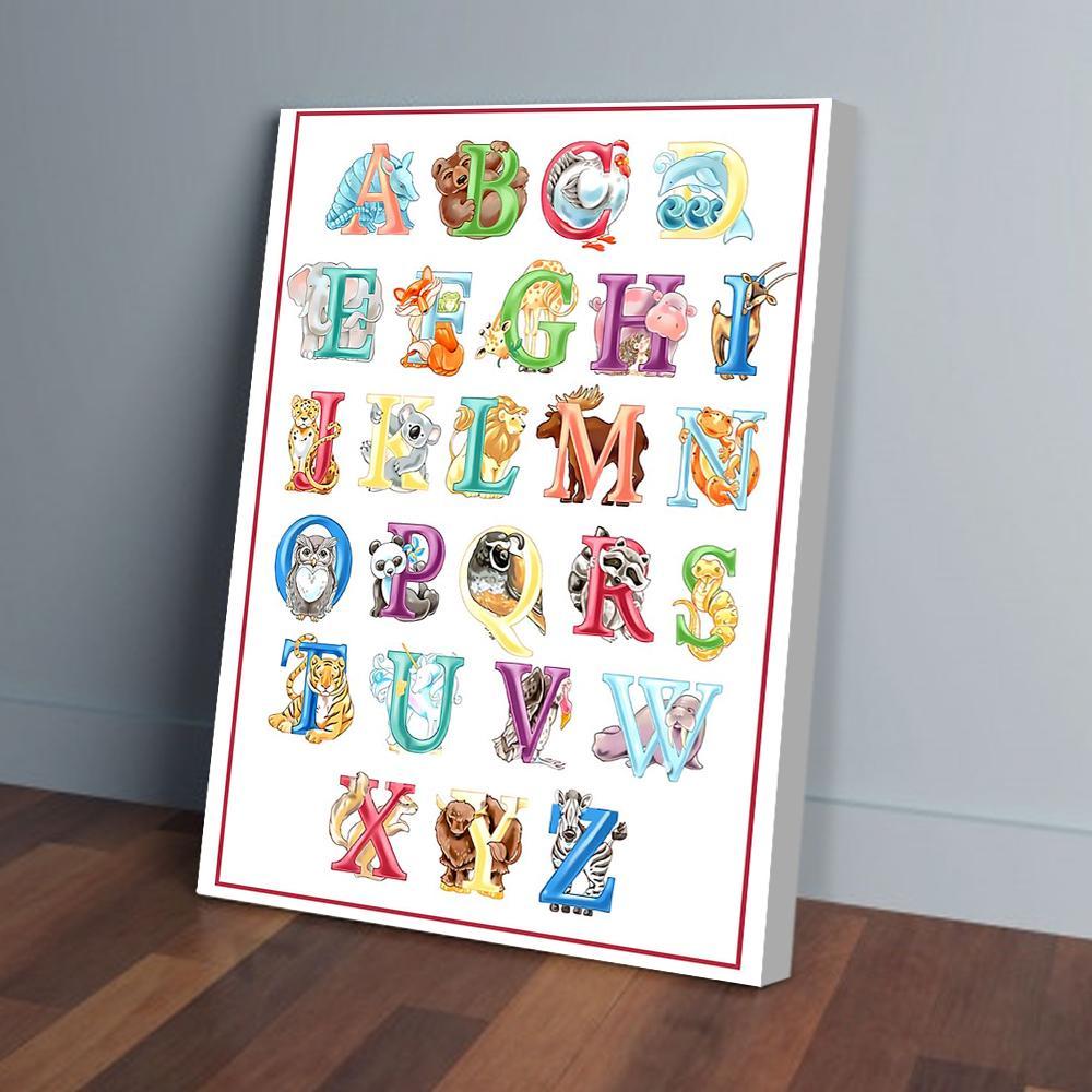 animal alphabet teacher canvas prints wall art decor 4868