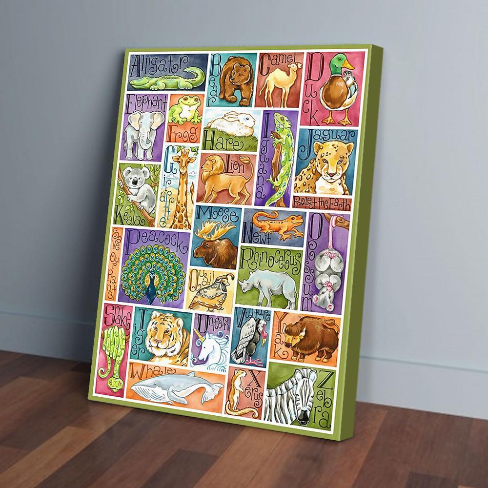 animal alphabet teacher canvas prints wall art decor 4883