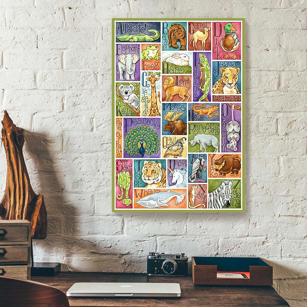 animal alphabet teacher canvas prints wall art decor 5007