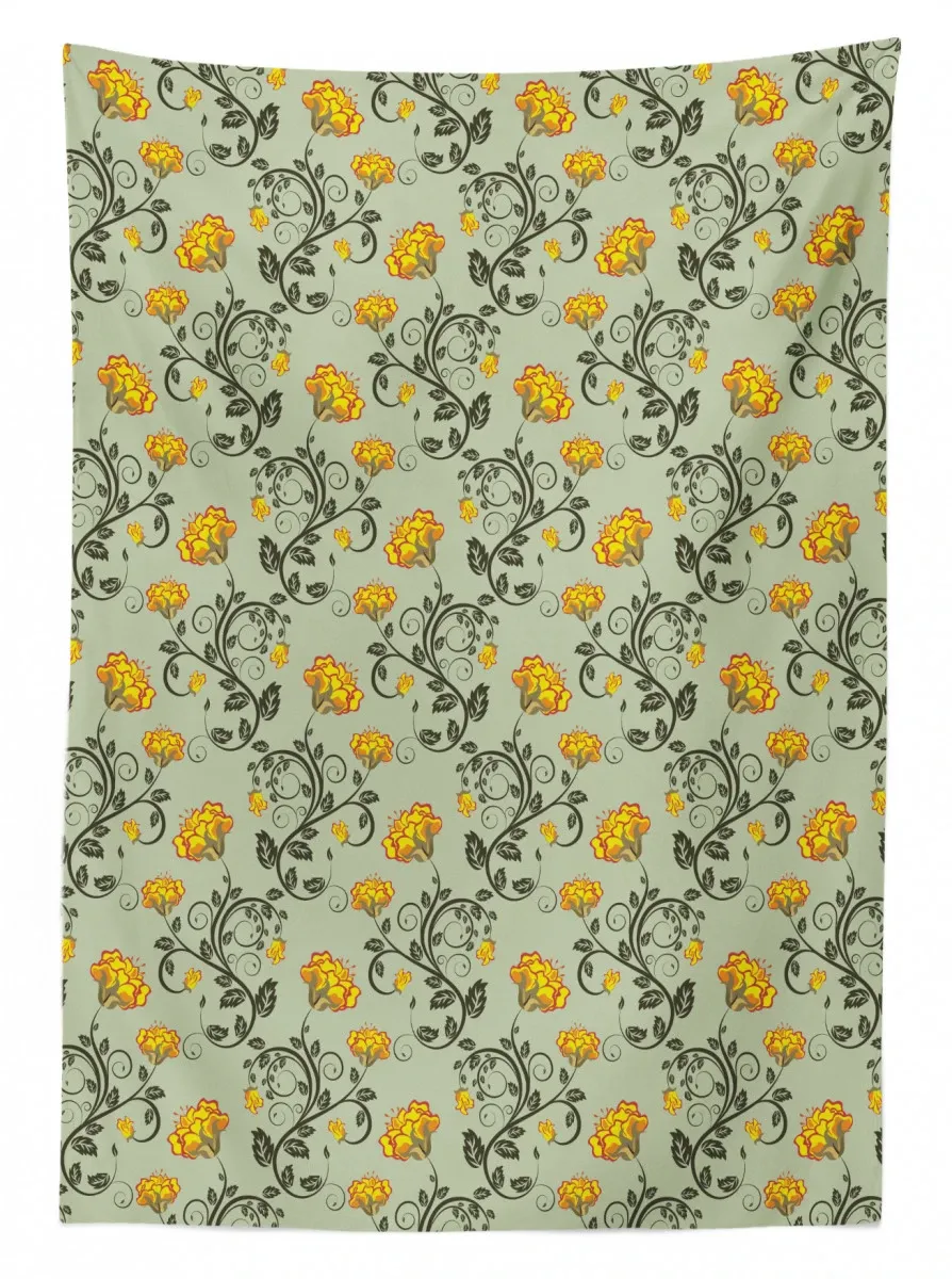 antique curlicue peduncle 3d printed tablecloth table decor 5581