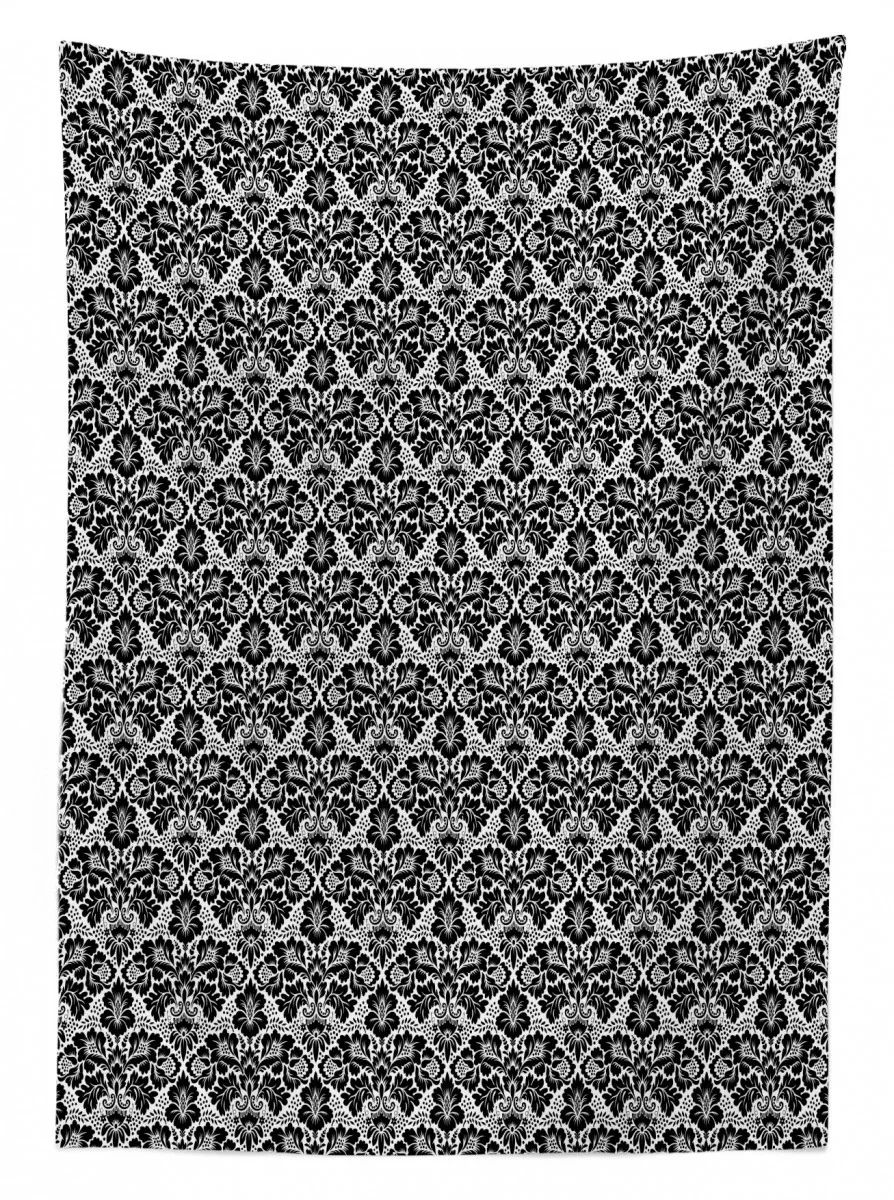 antique floral swirls 3d printed tablecloth table decor 4244