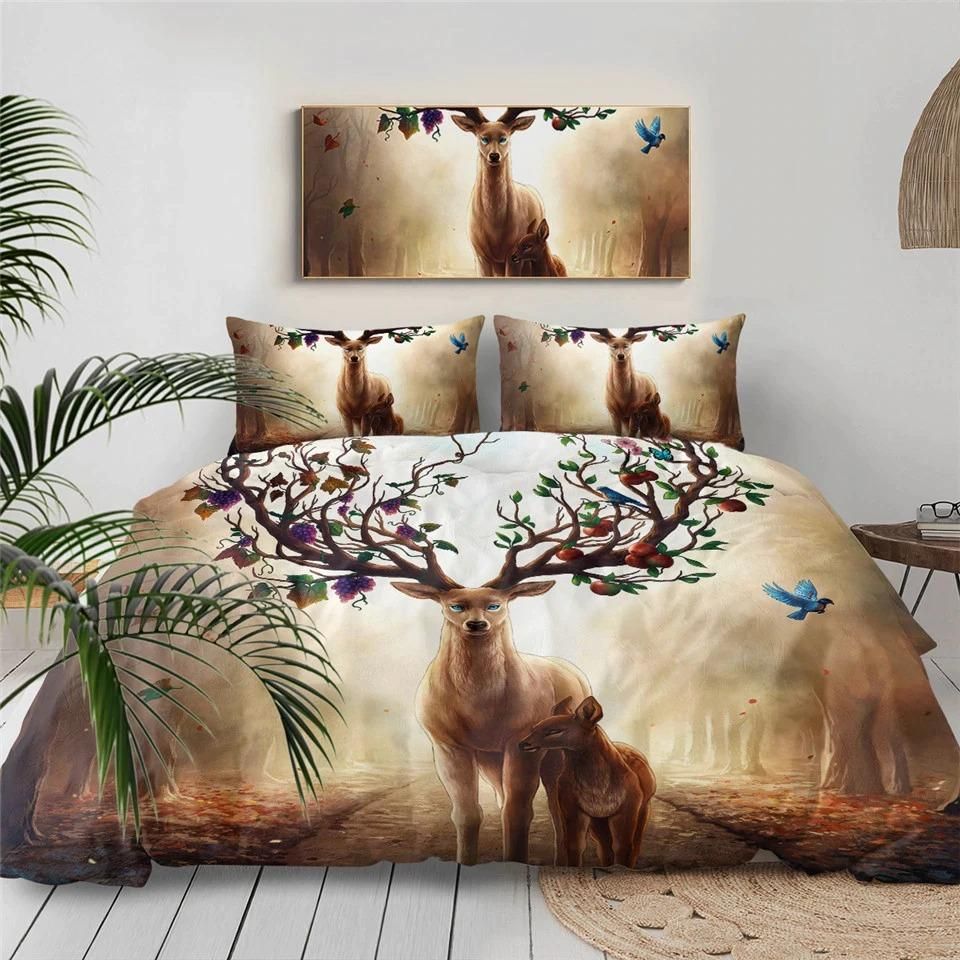 Antler Of Life By Jojoes Art Duvet Cover Bedding Set antler of life by jojoes art duvet cover bedding set 5403