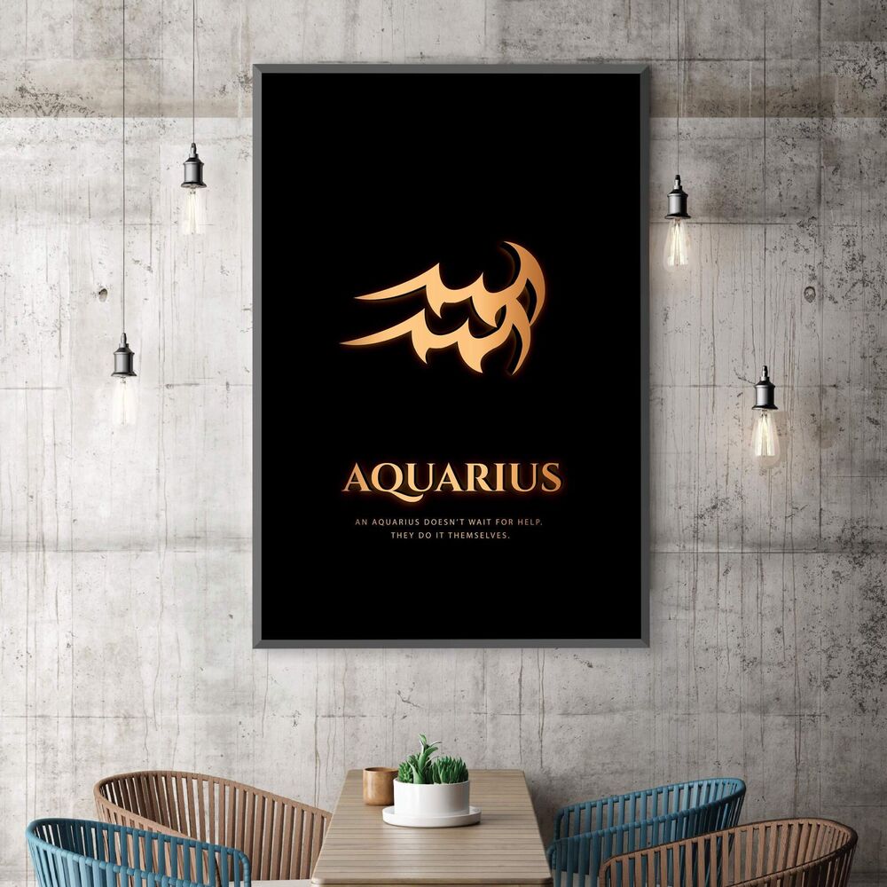 Aquarius Gold Motivational Positive Canvas Print - Wall Art Decor aquarius gold motivational positive canvas print wall art decor 6911