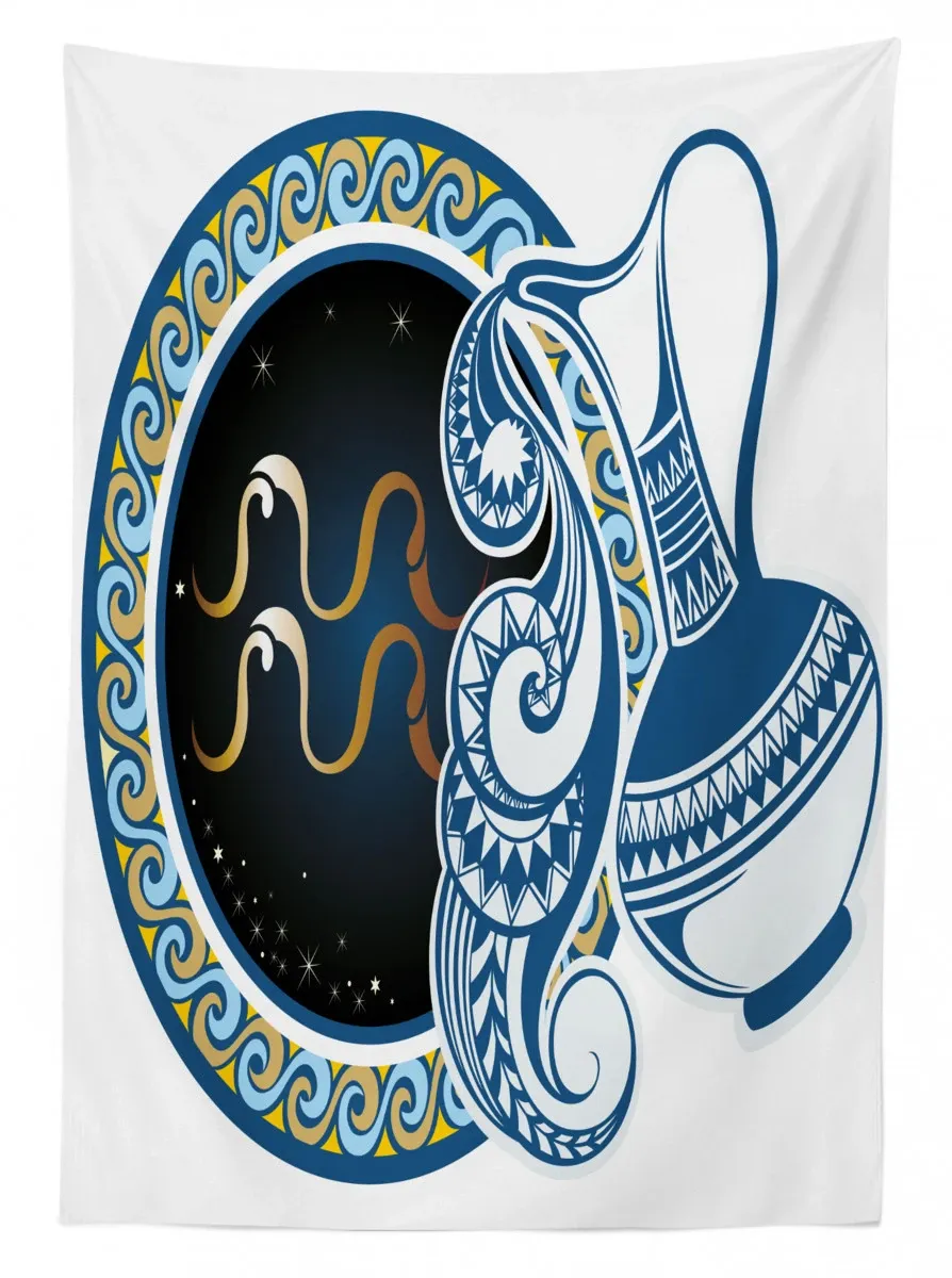 Aquarius Sign 3D Printed Tablecloth Table Decor aquarius sign 3d printed tablecloth table decor 1771