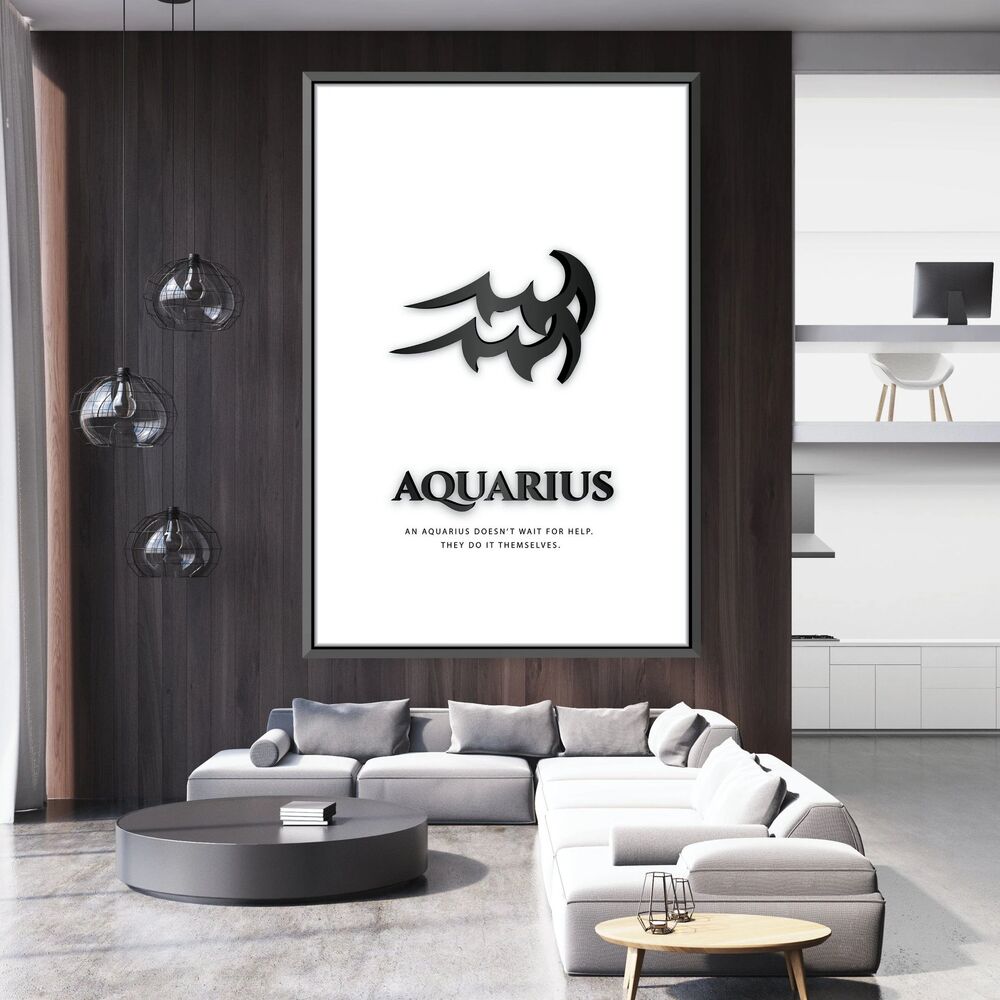 Aquarius White Motivational Positive Canvas Print - Wall Art Decor aquarius white motivational positive canvas print wall art decor 4816