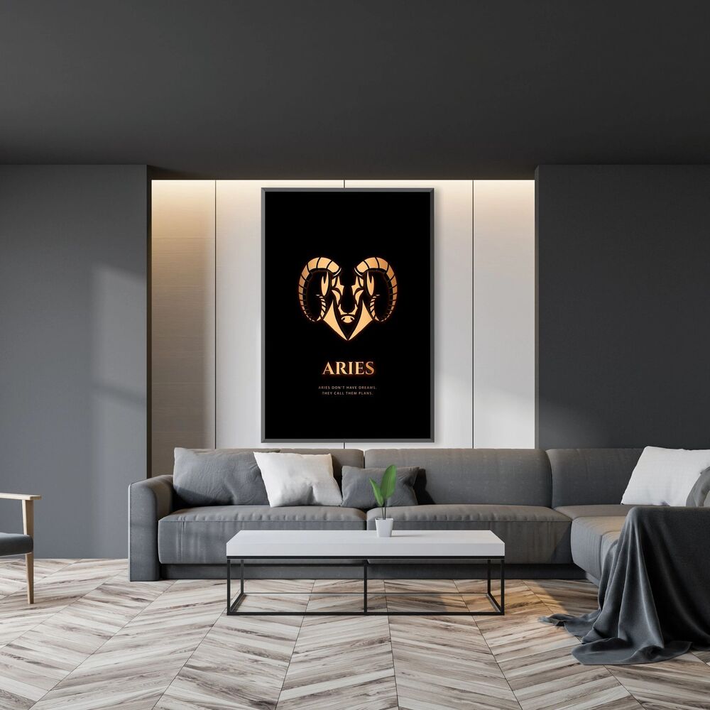 Aries Gold Motivational Positive Canvas Print - Wall Art Decor aries gold motivational positive canvas print wall art decor 4421