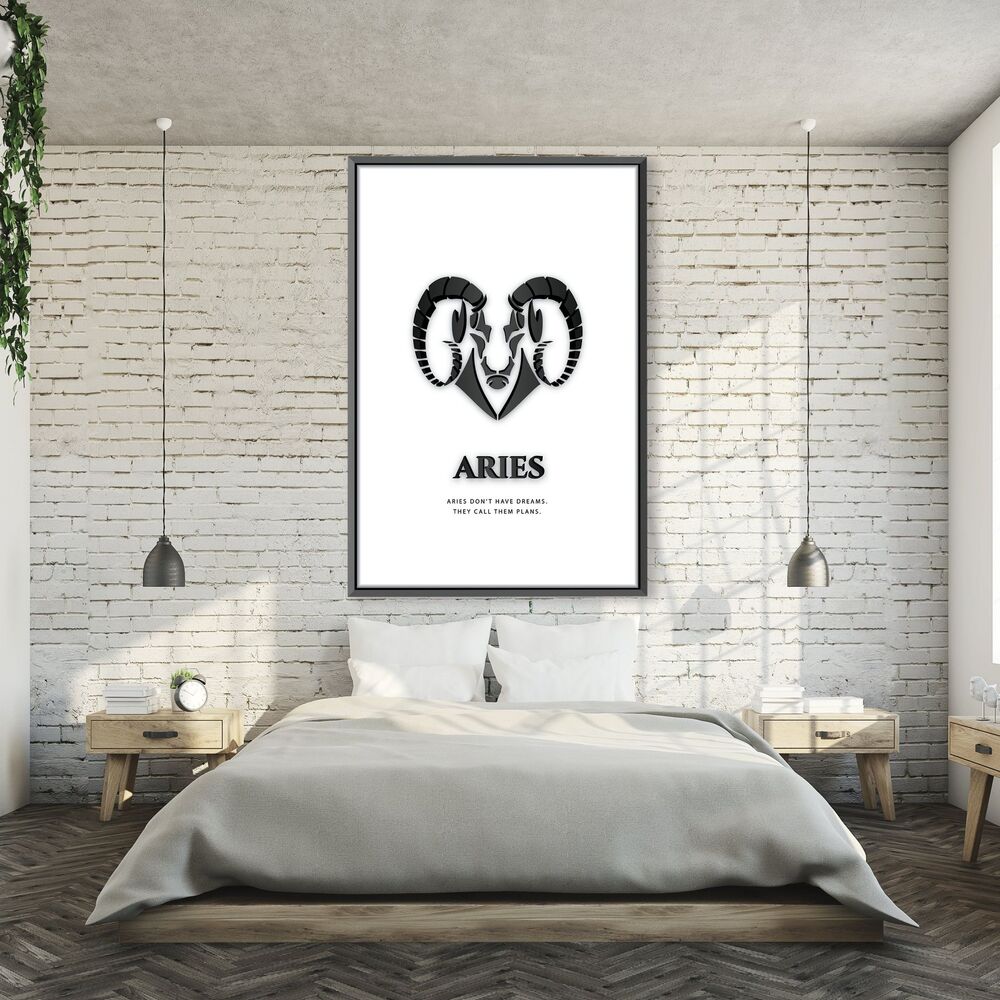 Aries White Motivational Positive Canvas Print - Wall Art Decor aries white motivational positive canvas print wall art decor 5754