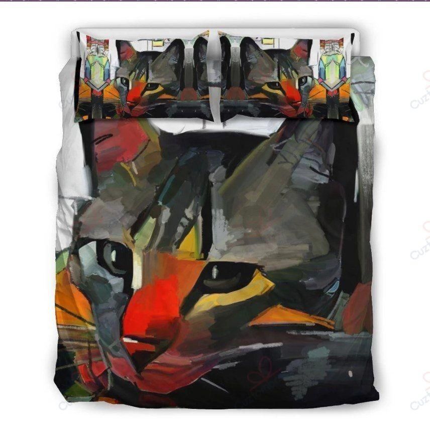art cat printed bedding set bedroom decor 6194