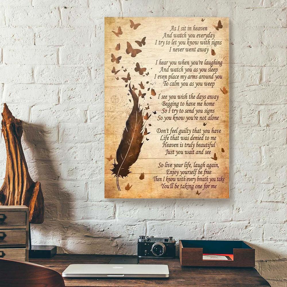 as i sit in heaven butterfly canvas prints wall art decor 6597