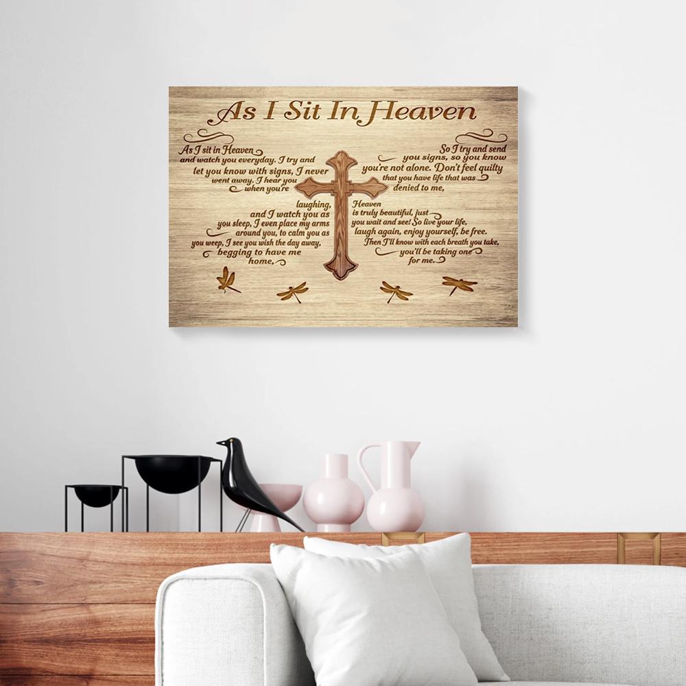 as i sit in heaven dragonfly canvas prints wall art decor 3698