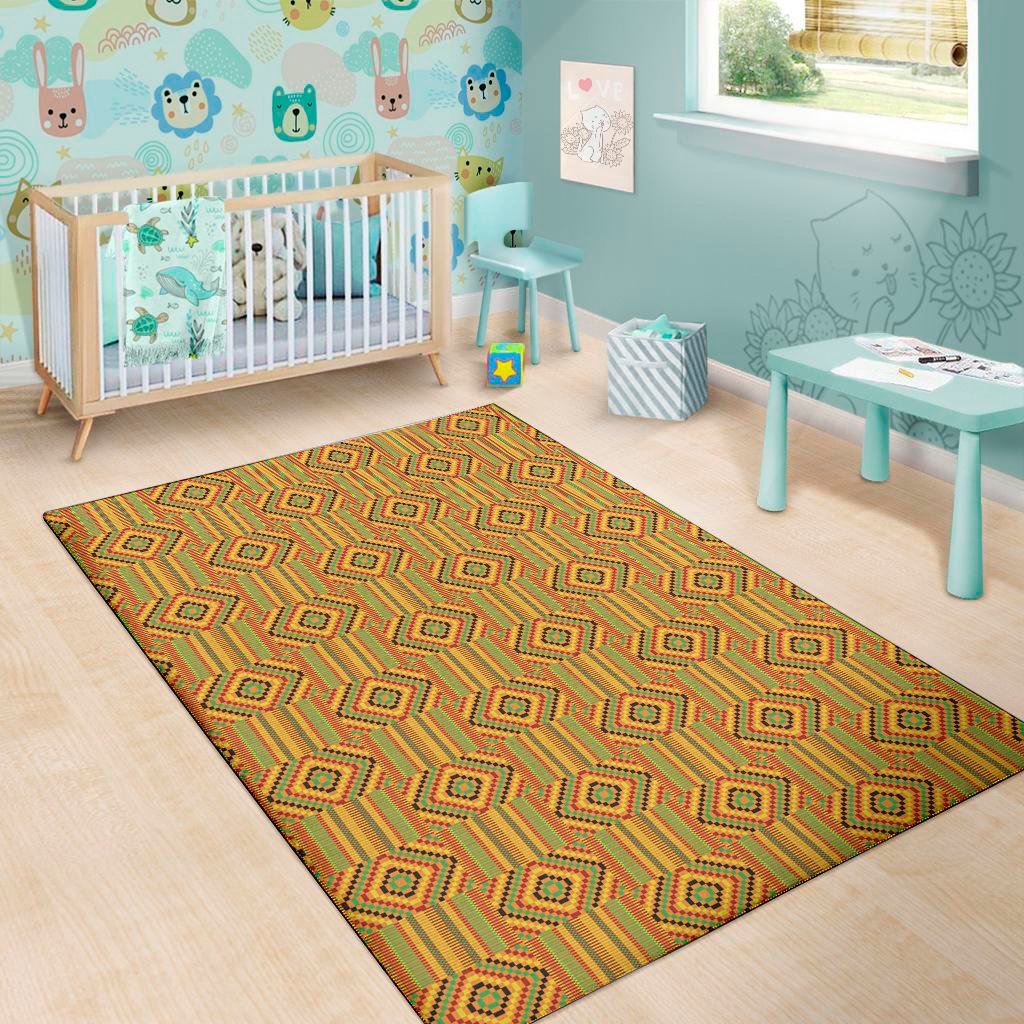 ashanti kente pattern print area rug floor decor 8422