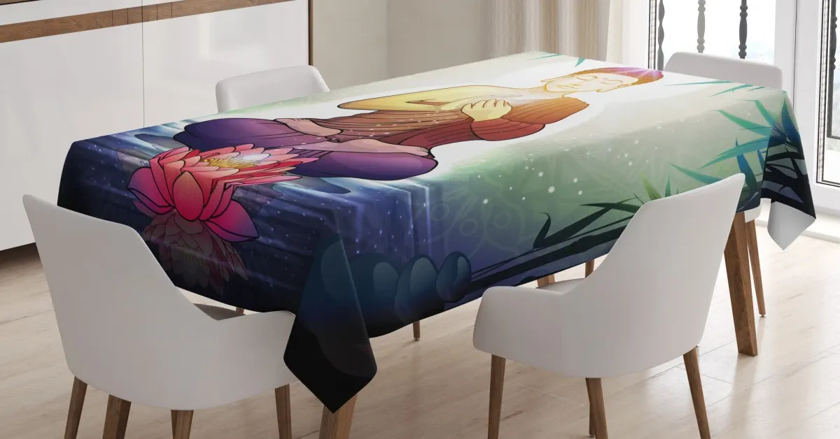 asian boho timeless form 3d printed tablecloth table decor 2221