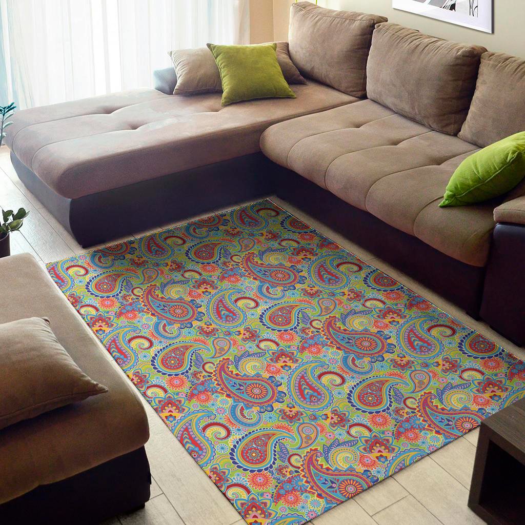 asian paisley pattern print area rug floor decor 5724