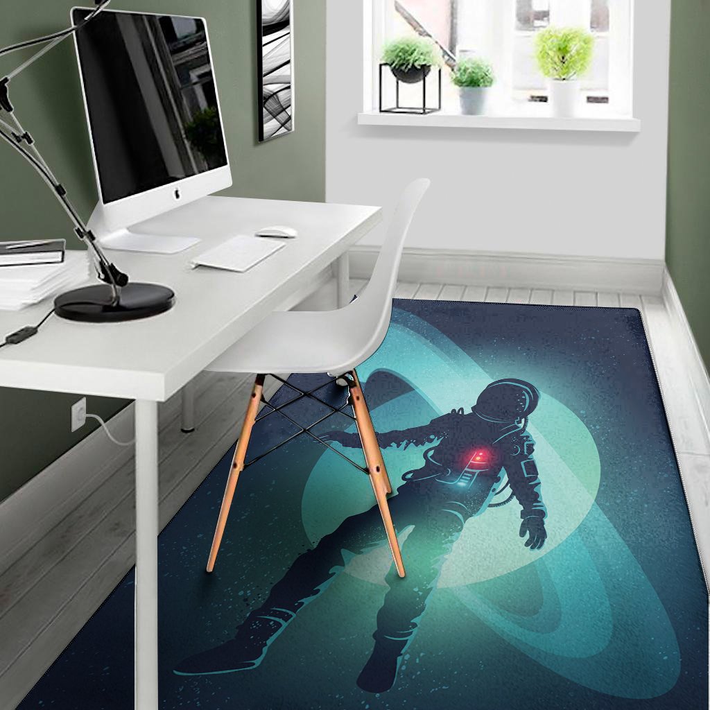 astronaut floating through space print area rug floor decor 4695