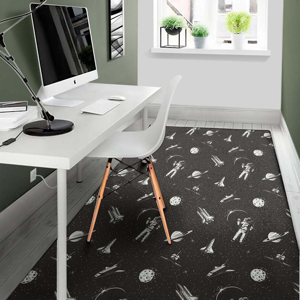 astronaut in space pattern print area rug floor decor 6688