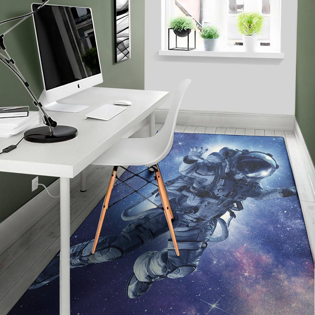 astronaut on space mission print area rug floor decor 3023