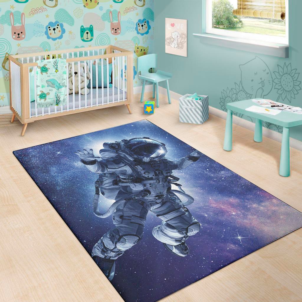 astronaut on space mission print area rug floor decor 5728