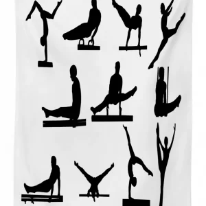 athlete silhouettes 3d printed tablecloth table decor 7667