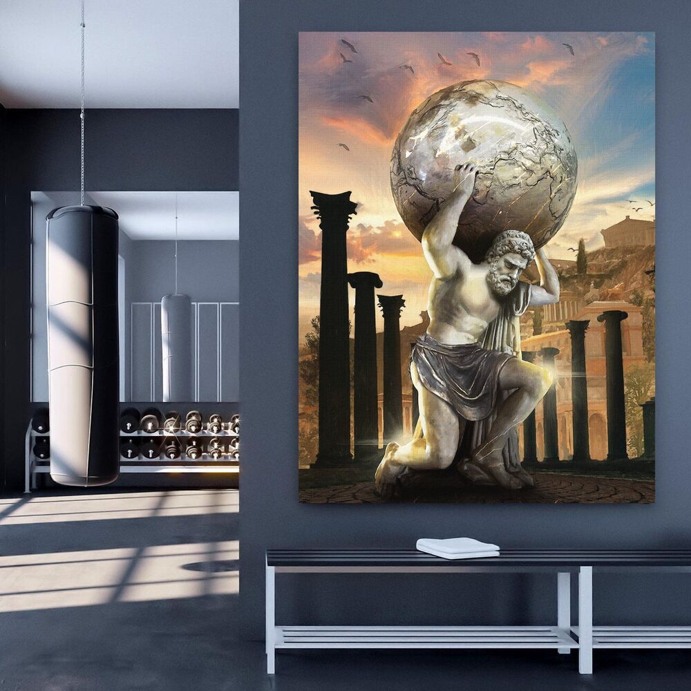 Atlas Strength Motivational Positive Canvas Print - Wall Art Decor atlas strength motivational positive canvas print wall art decor 5197