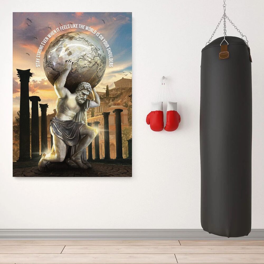 Atlas Strength Quote Motivational Positive Canvas Print - Wall Art Decor atlas strength quote motivational positive canvas print wall art decor 3022