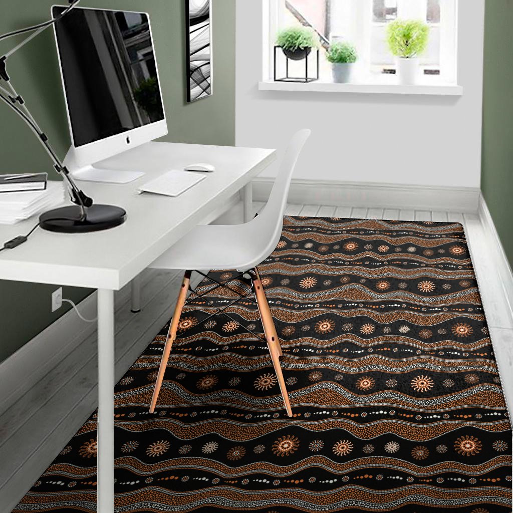 australian aboriginal art pattern print area rug floor decor 1884