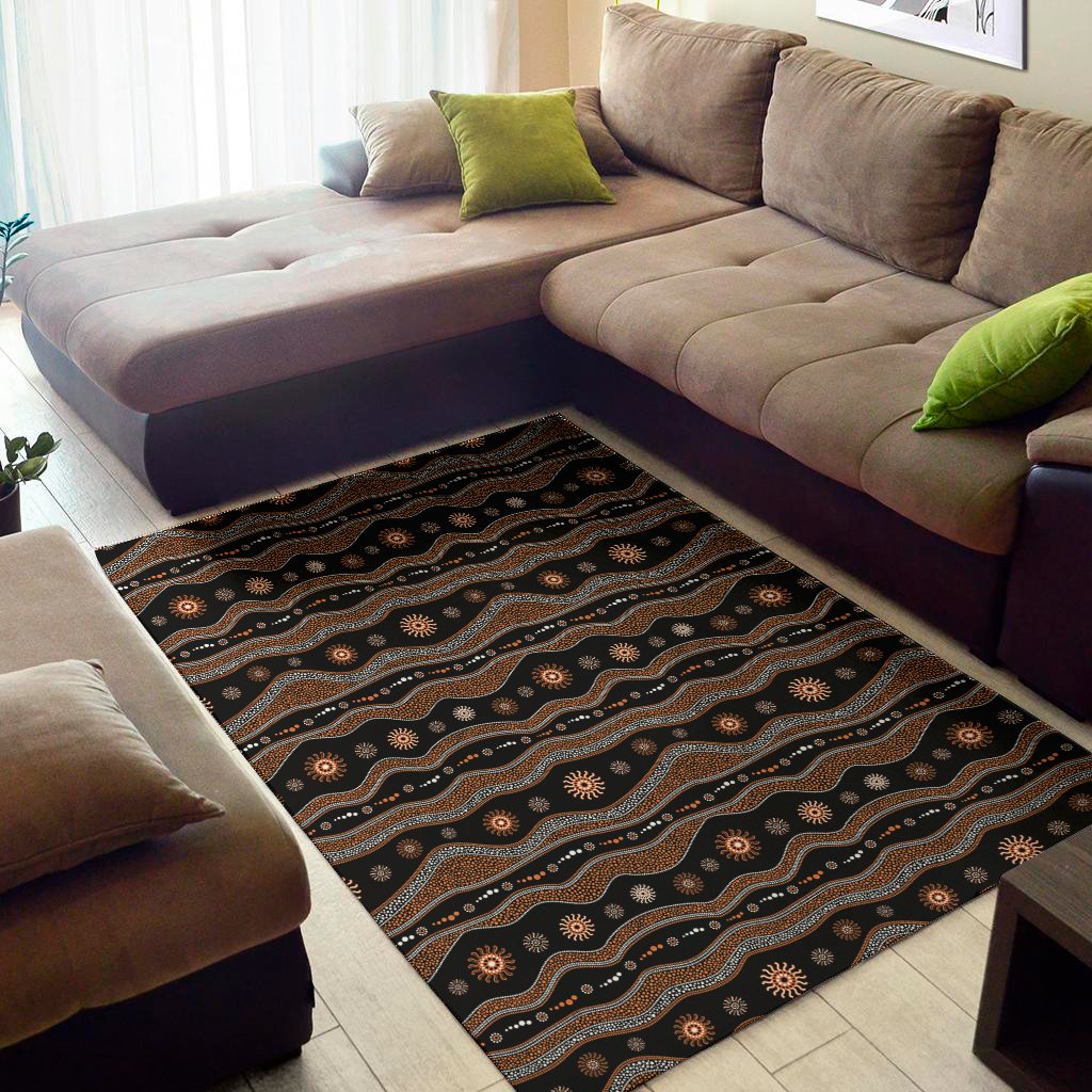 australian aboriginal art pattern print area rug floor decor 3120