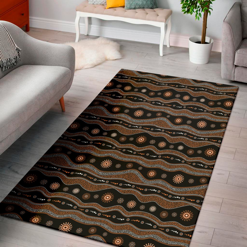 australian aboriginal art pattern print area rug floor decor 5350