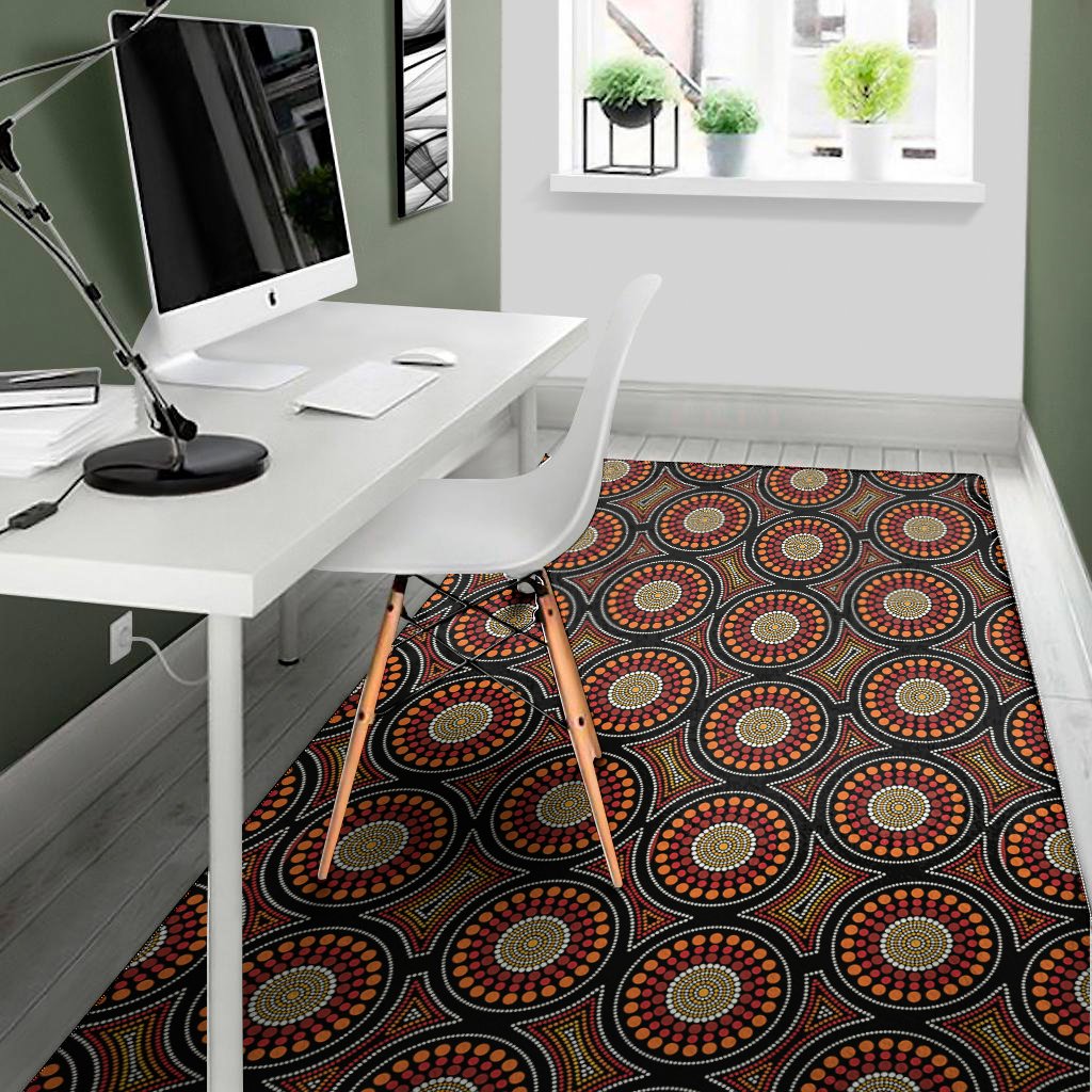 australian aboriginal dot pattern print area rug floor decor 6734
