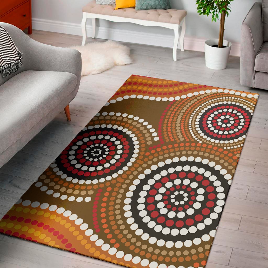 australian aboriginal dot print area rug floor decor 2807