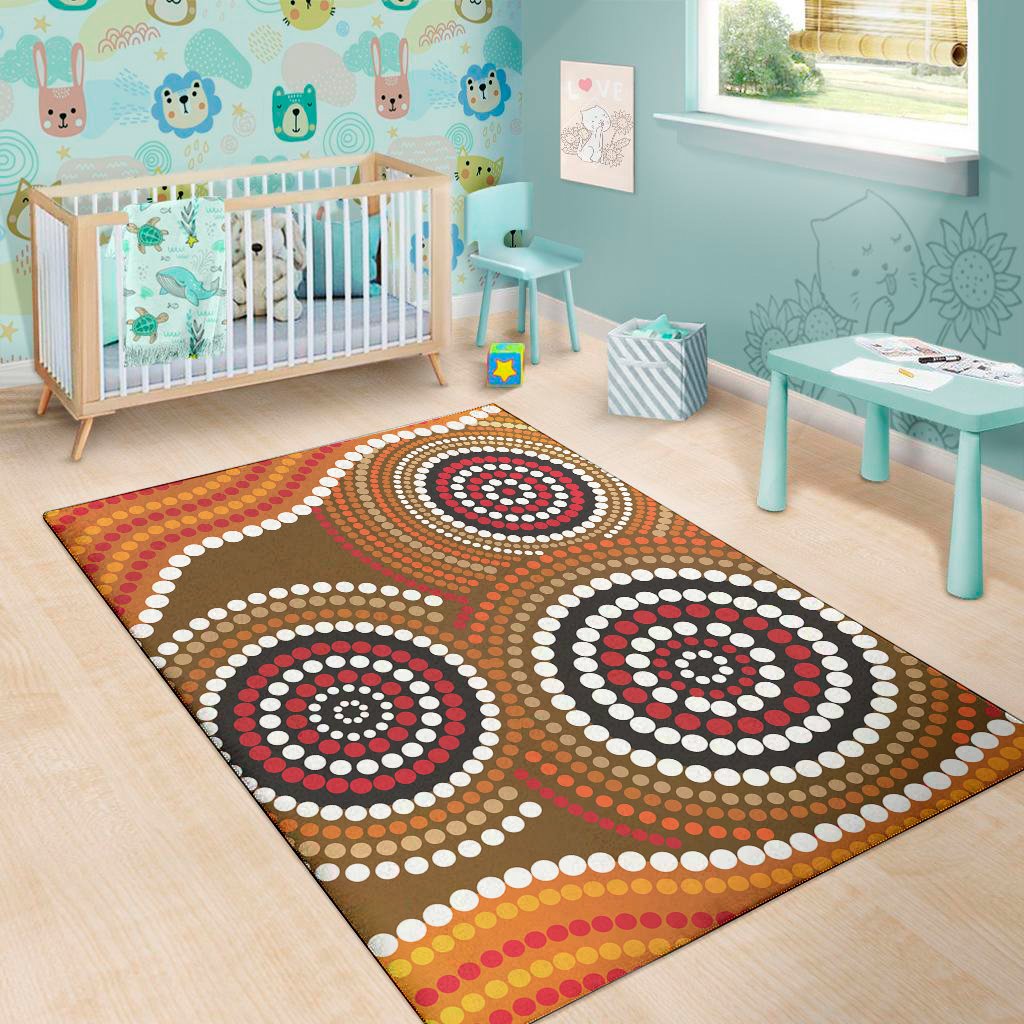 australian aboriginal dot print area rug floor decor 3533