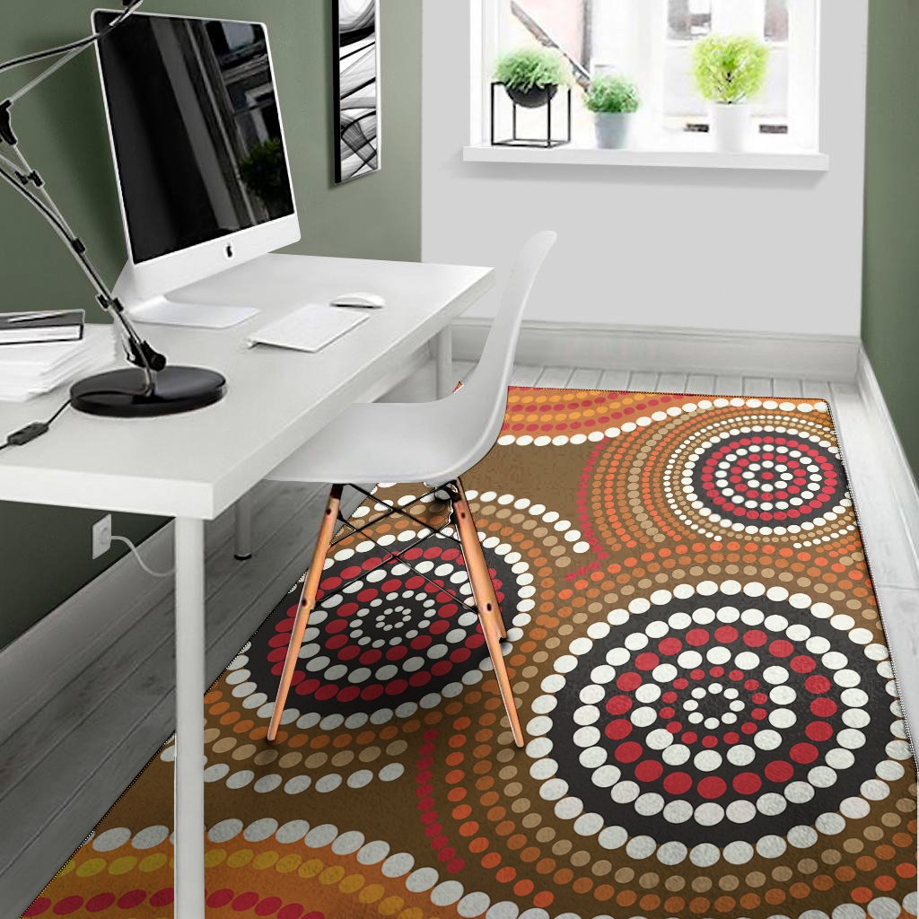 australian aboriginal dot print area rug floor decor 8986